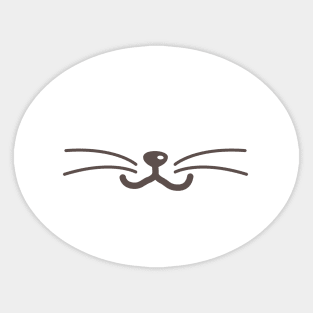 White Cat Face Mask Sticker